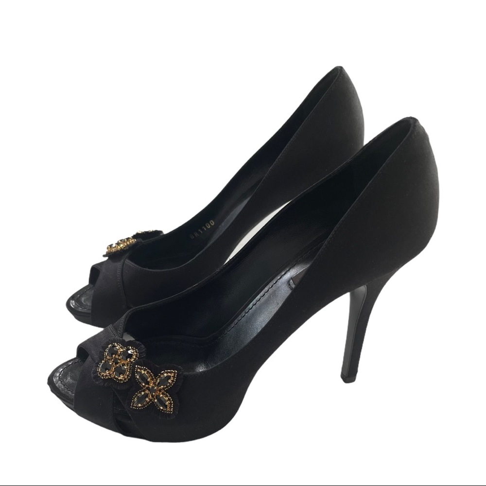 LV Louis Vuitton Peeptoe Heels - sz38.5
